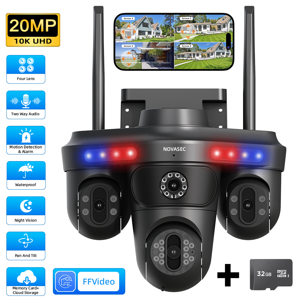 Camera de Supraveghere Cvadrupla Wireless CCTV Novasec HomeShield Plus Camera de Supraveghere Cvadrupla Wireless CCTV Novasec HomeShield Plus